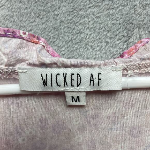 Wicked AF Jeanne Mini Dress Womens M Pink Ruched Skirt Side Zip Sweetheart Neck - Picture 3 of 9